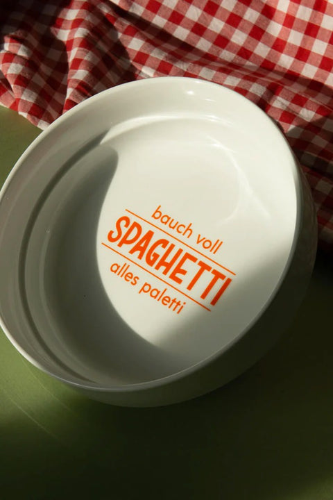 Porzellan-Schale mit 'Bauch voll Spaghetti, alles paletti' Motiv