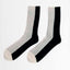 Detailansicht des zweifarbigen Strickmusters der Bicolor Socks Black