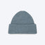 Thinking Mu Ruby Blue Wool Beanie – Seitenansicht, einfarbig hellblau, Rippenstrickstruktur