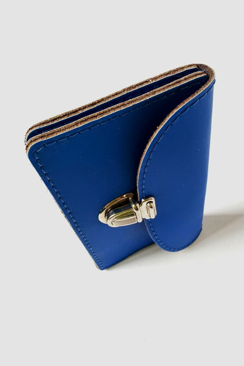 Papoutsi BORSA XS Portemonnaie in Kobaltblau aus Rindleder mit 2 Fächern, handgefertigt in Berlin