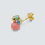 Bouquet Burnt Coral Ohrring von LULU Copenhagen, Emaille-Perlen und Kristalle in Burnt Coral, 18K vergoldetes Messing, 13 x 9 mm