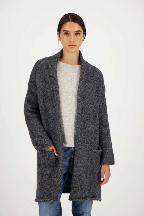 Brume Strickjacke aus Baby-Alpaka in Anthrazit