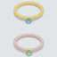Color Ring Crystal von LULU Copenhagen, Emaille-Ring in Hellgelb und Hellrosa