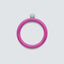 Color Ring Top Electric Fuchsia Pink/Mint von LULU Copenhagen, handbemalter Emaille-Ring in leuchtendem Fuchsia und frischem Mint, recyceltes Messing