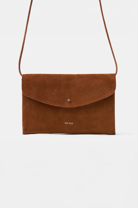 ann kurz Cute Clutch Suede Brown aus Leder