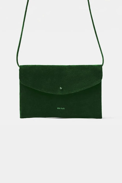 Grüne Umhängetasche aus Wildleder