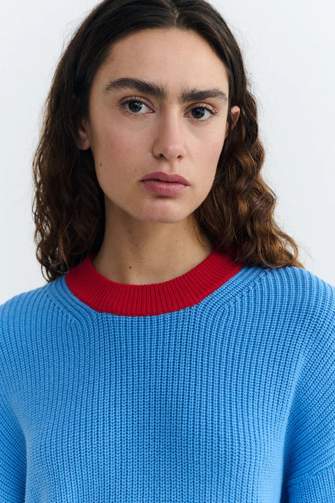 Pullover aus 100 Prozent Bio-Baumwolle in Blau