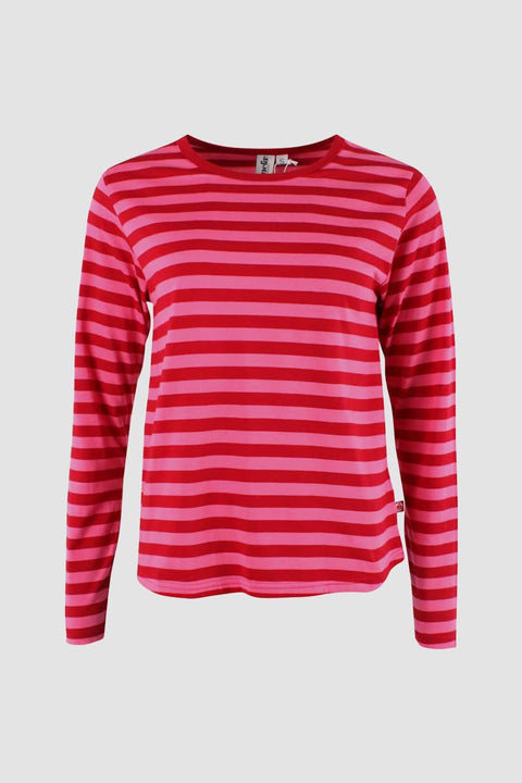 Langarmshirt Danefae in Pink und Rot mit Streifenmuster