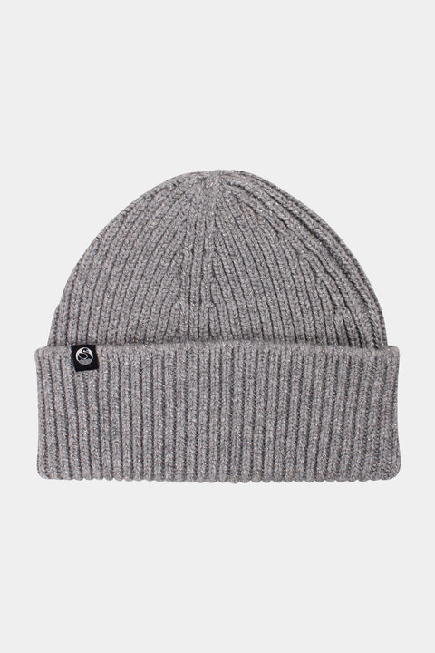 Danewarm Thoughts Merino Beanie Danefae in Grau-Glitter, feiner Glitzereffekt auf warmem Grau, Merinowolle