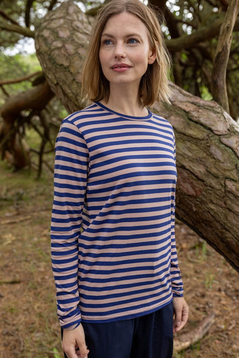 Danejubii Modal Tee Quail/Dark Blue