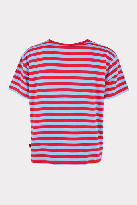 Danebasic Boxy Stripe Tee Svane Danefae, Frontansicht leicht oversized Boxy Schnitt, 100 % Baumwolle, alltagstauglich