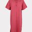 Danefolk Seersucker SS Dress von Danefae in Chili und Soft Cherry, rot-rosa gestreift, Kragen mit Knöpfen, kurze Ärmel