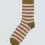 Daneraven Glitter Socks Quail/Olive von Danefae, Einheitsgröße, Streifenmuster in Altrosa und Olivgrün mit Glitzereffekt