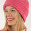 Beanie aus 100 % Merinowolle in knalligem Pink