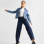ASH Barrel Leg Minimal Stretch Cutline Stay Blue von DAWN Denim, Barrel-Leg-Silhouette mit Cutline-Naht vorne, 99% Regenerative Cotton