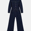 TWITTER Overall DAWN Denim Stay Blue – Detailansicht aufgesetzte Brusttaschen und Innennahteinsatz am weiten Bein, 99% Regenerative Cotton