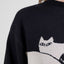 Nachhaltiger Pullover für Damen mit Katzenmotiv und lockerer Passform