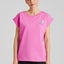 Women’s T-Shirt in Moonlite Pink with Central Typographic Print by Dedicated, Front View
