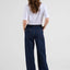 Nachhaltige Damenhose mit weitem Bein und High-Waist-Passform