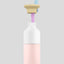 Dopper Steel Soft Pink Flip Straw – Detailansicht Flip Straw Deckel geöffnet, einhändiges Trinksystem in Hellrosa