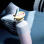 Flip Straw Seafoam Sorbet Dopper – Detailansicht aufgeklappter Trinkmechanismus in ozeanischem Grünton, Polypropylen und Silikon