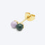 Double Color Ball Ohrring von LULU Copenhagen, 8 x 4 mm, 18 Karat vergoldetes Messing mit zweifarbiger Emaille, fünf Farbvarianten