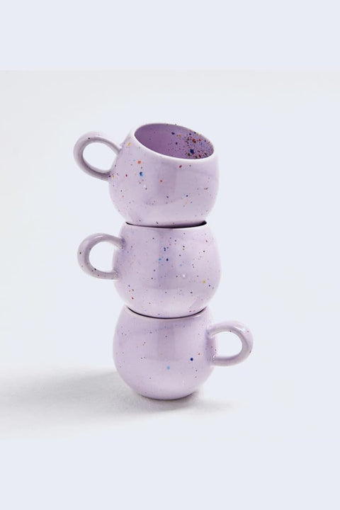 Bunte Farbspritzer auf Egg Back Home Espresso-Tassen