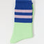 Emil Socks Apple Green Suite13Lab – Detailansicht Rippenstruktur in Hellgrün und Blau