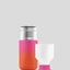 Dopper Steel 350 ml Sunset Pink, Flasche geöffnet mit Becher und Verschluss, 19 cm hoch, leicht und nachhaltig