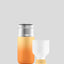 Dopper Steel 350 ml Sunrise Yellow, Flasche geöffnet mit Becher und Verschluss, 19 cm hoch, leicht und nachhaltig