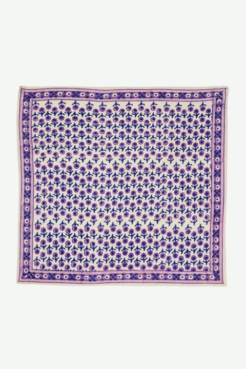 Foulard mit violettem Blumenmuster aus Baumwolle