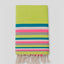 Fouta Miami Lime Fouta du Sud, als Hamamtuch gefaltet, 100 x 200 cm, nachhaltige recycelte Baumwolle
