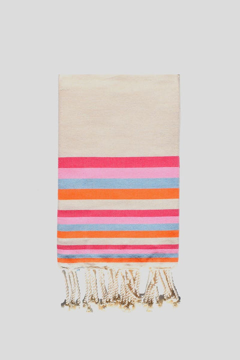 Fouta Miami Écrue von Fouta du Sud, 100 x 200 cm, natürliches Ecru mit subtilen Streifen, elegantes Baumwolltuch