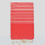 Fouta Portofino Rouge Fouta du Sud, als Hamamtuch verwendet, mediterrane Rotstreifen auf recycelter Baumwolle