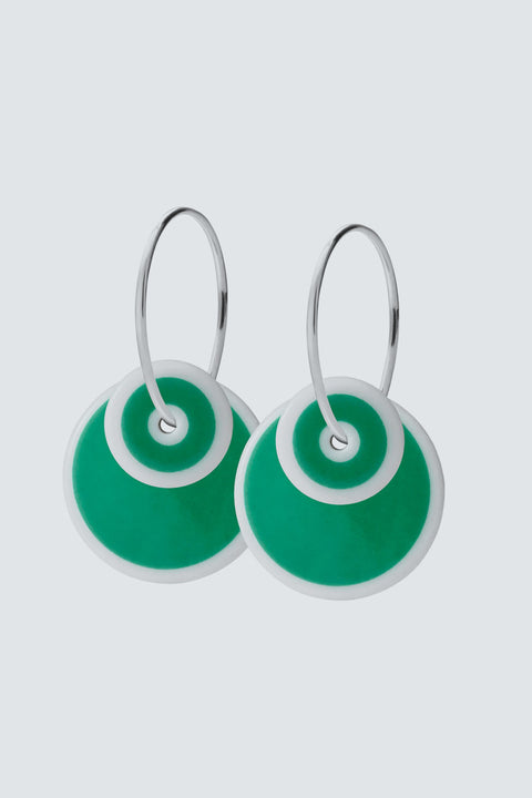 HALO Duo Ohrringe - Elegantes Porzellan mit Meeresgrün