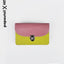 Papoutsi X HIT-IN.TV Geldbörse Small COL.13, Rindsleder in Altrosa Lime Lila und Gold, 8 x 12 cm, limitierte Sonderedition
