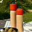 MÆGEN Salz- und Pfeffermühlen Orange & Blau in großer und mittelgroßer Version nebeneinander