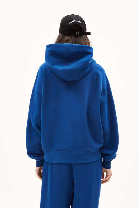 Nachhaltiger blauer Hoodie Francisaraa mit Kängurutasche