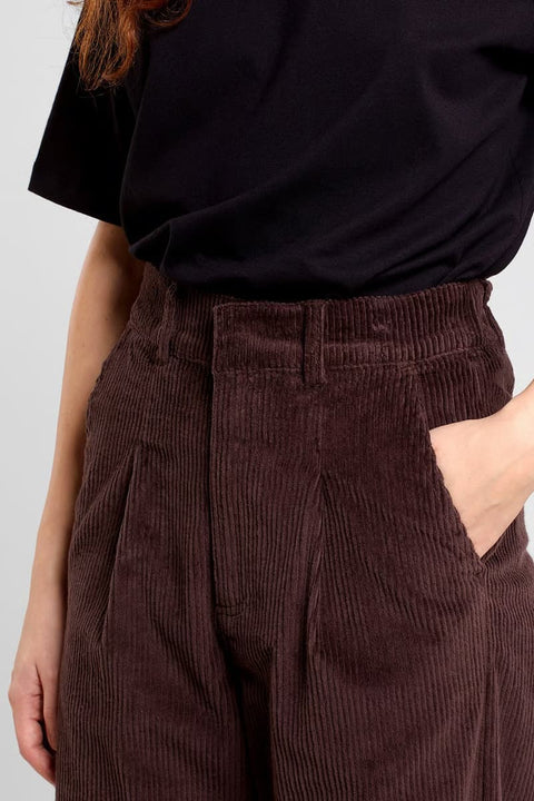 DEDICATED Pants Uddevalla Coffee Brown – Cordhose mit hoher Taille