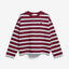 FRANKAA Bold Sweatshirt von ARMEDANGELS – dreifarbiger Streifen in Velvet Red, Soft Blue und Undyed