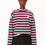 Iconic Å Frankaa Bold Sweatshirt in Velvet Red mit weißen Streifen von ARMEDANGELS