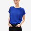 Blaues Damen T-Shirt aus Bio-Baumwolle mit Loose Fit