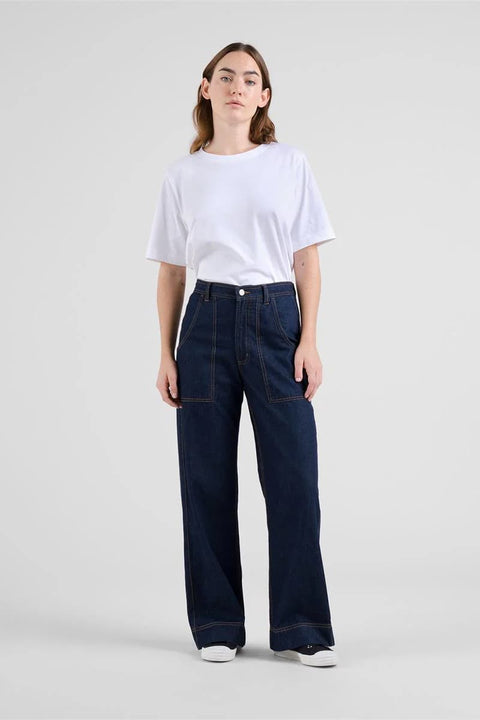 Workwear-Hose aus Bio-Denim in Dunkelblau von DEDICATED