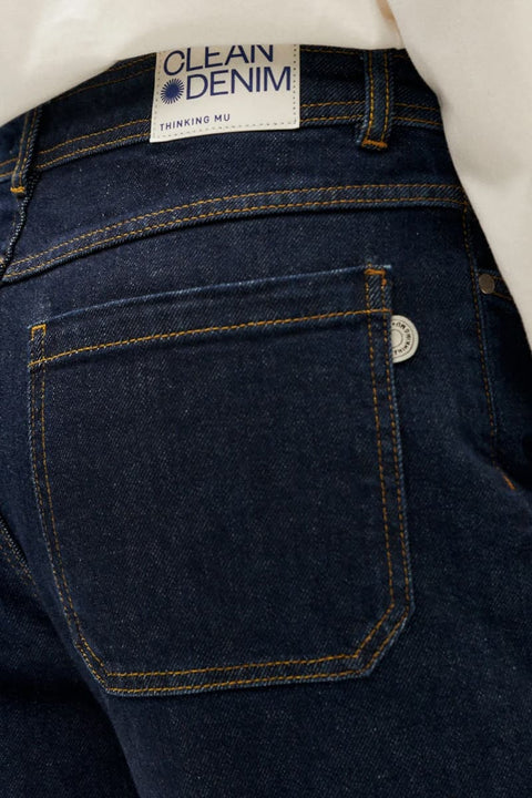 Denim-Hose Theresa mit Reißverschluss und Knopfverschluss