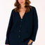 Johanna Coat von Les Racines du Ciel in Blue Chine, Vorderansicht