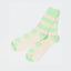 Kalu Socks Apple Green von Suite13Lab in Pistazie und Creme, Mid-calf gestreift gerippt