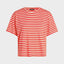 Boxy Tee Chopito Stripe Fire Red von King Louie, gestreift in Rot und Creme, aus GOTS-zertifizierter Bio-Baumwolle