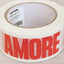 Klebeband AMORE von NAVUCKO in Naturweiß und Rot, Papierklebeband mit AMORE-Motiv, 50 mm x 50 m