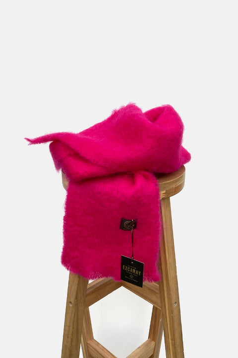 Handgefertigter Mohair Schal in Pink