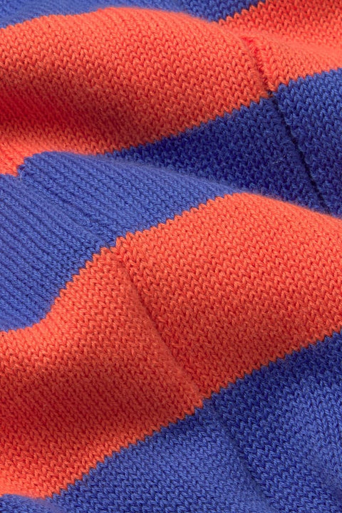 Multicolor Strickweste mit Rundhals und breitem Kragen